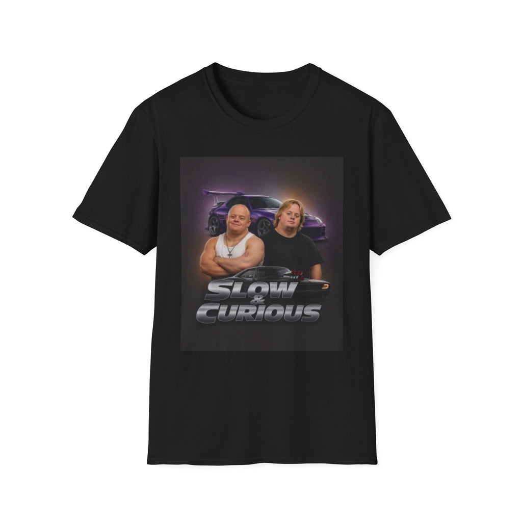 Slow & Curious T-Shirt — Funny Parody Fast Car Crew Tee
