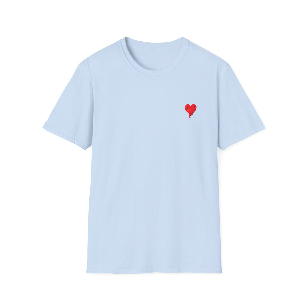 Embroidered red heart tee small chest heart t shirt