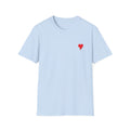 Embroidered red heart tee small chest heart t shirt