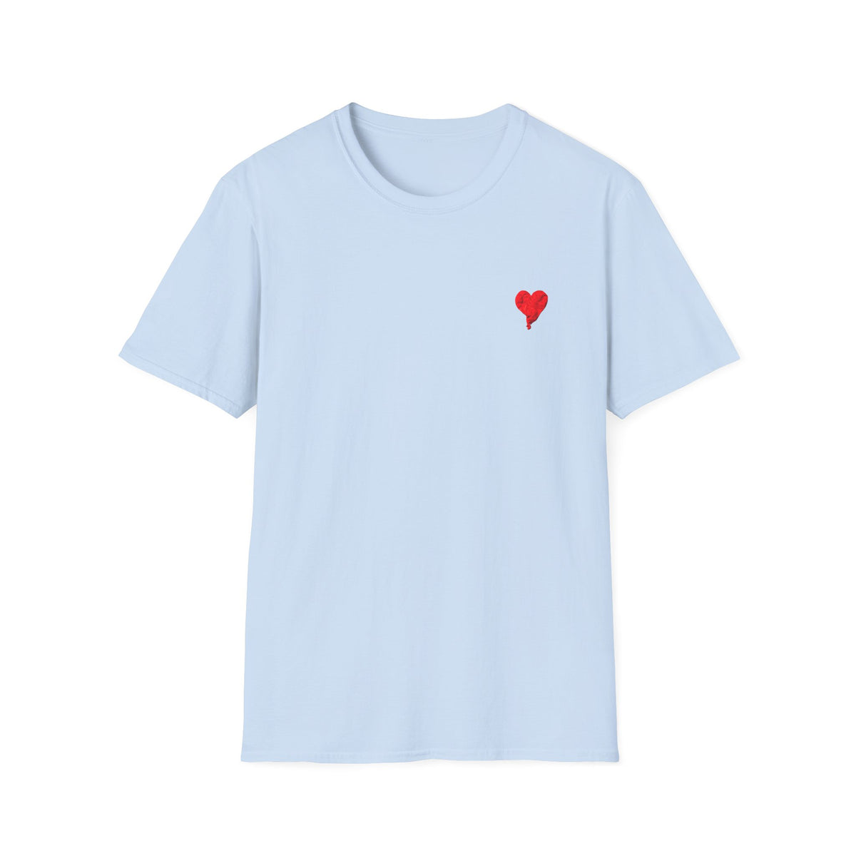 Embroidered red heart tee small chest heart t shirt