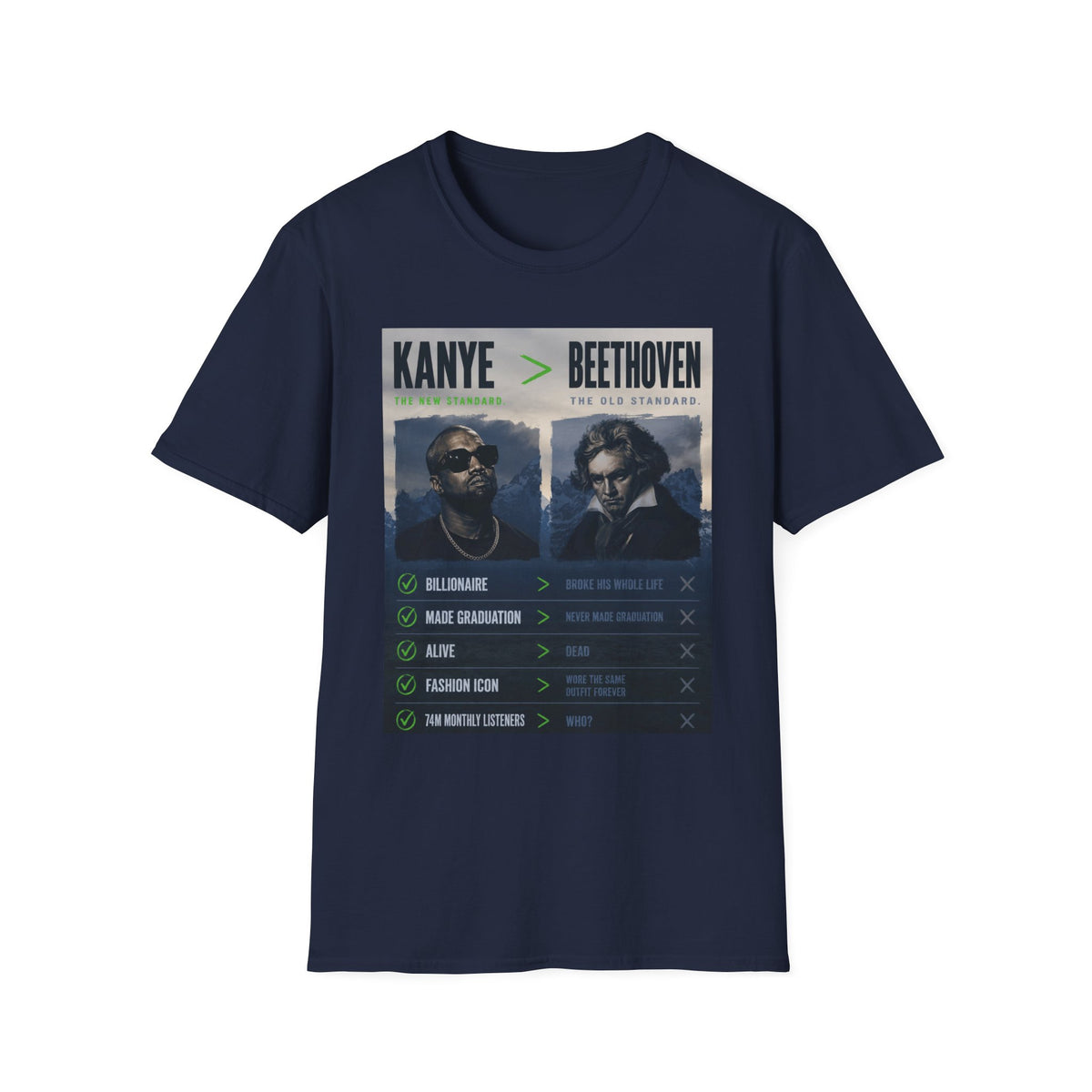 Kanye > Beethoven Graphic T‑Shirt — Bold Music Debate Tee