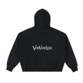 streetwear,zipper,black,Fleeced,boxy,hoodie